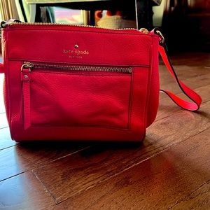 Kate Spade Electric Coral Crossbody Bag - Leather. Medium Size